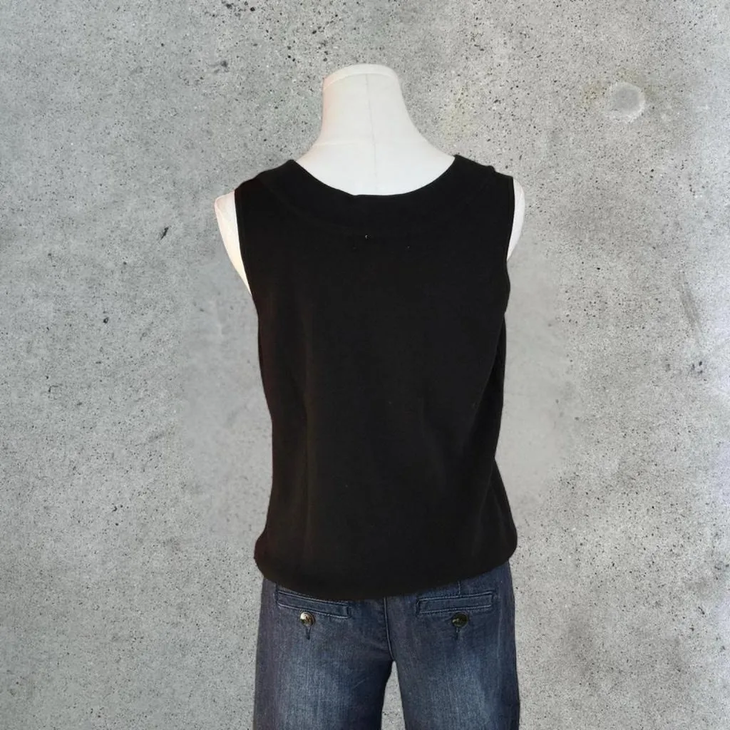 vintage black tank top with button details - Image 7