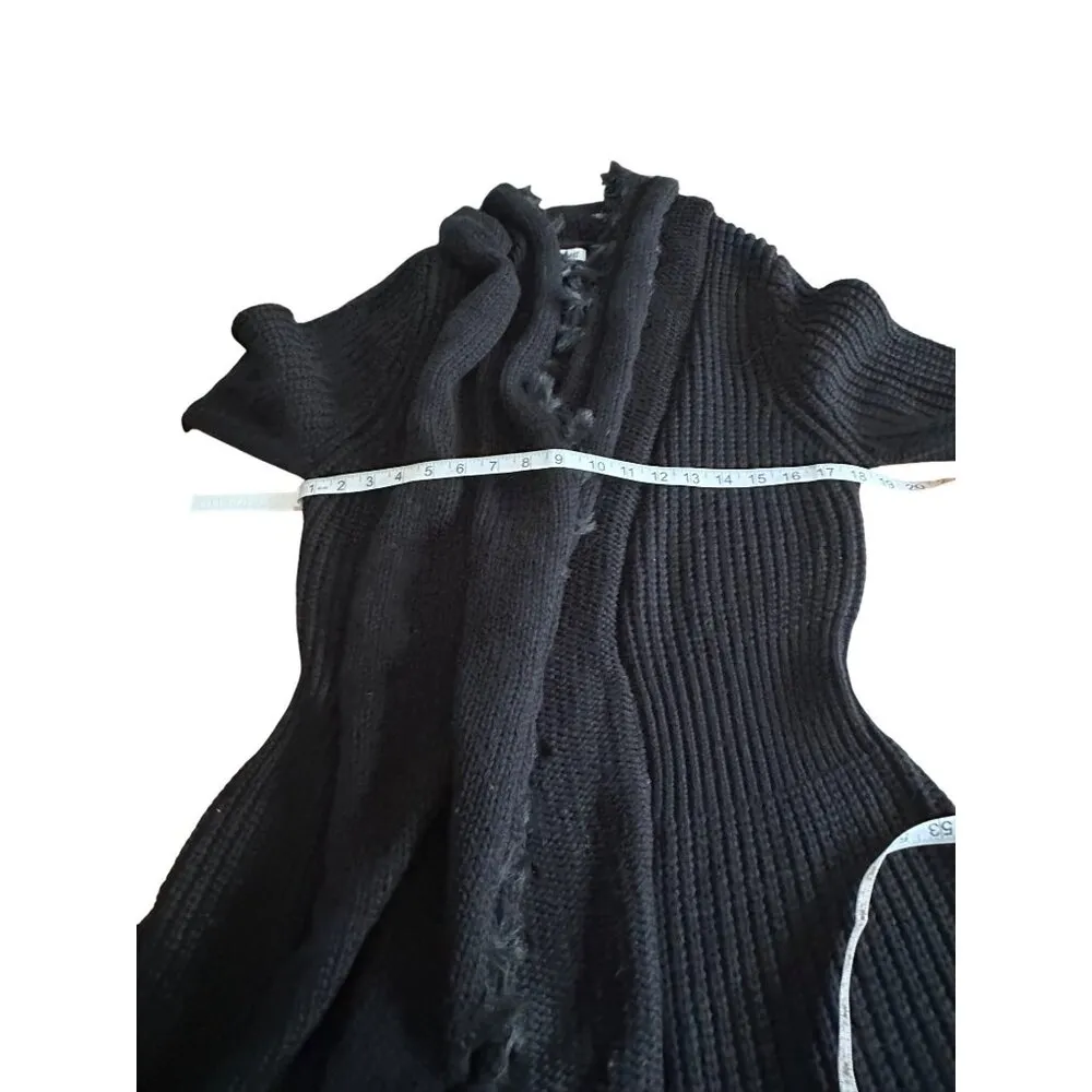 K Jordan Statement Luxe Fur trim Women's Fancy Dress Cardigan Witchy Goth SZ M Black Size M - Image 13