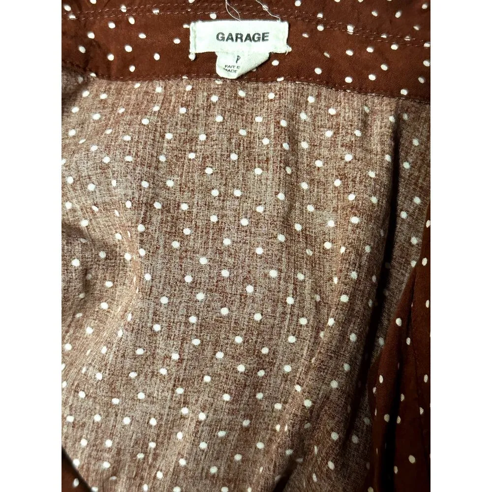 Garage Crop Top Short Sleeve Brown and White Small - Image 2