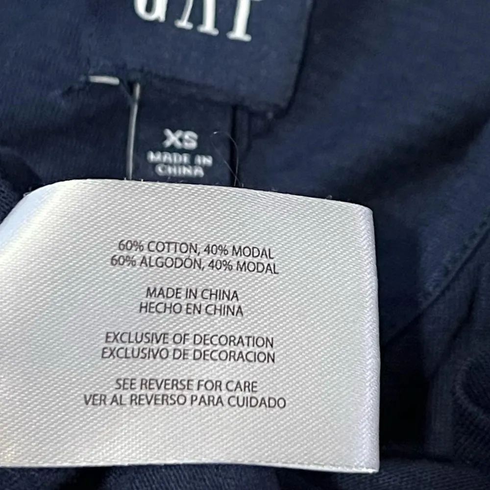 GAP Short Sleeve Pullover Scoop Neck T Shirt Dress Navy Blue Pullover Cotton XS - Image 8