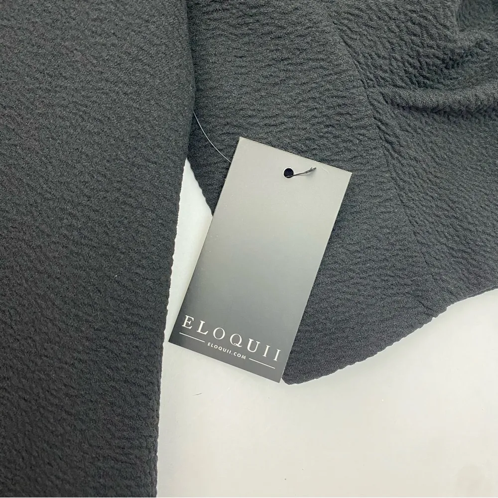 Eloquii Shirred Puff Sleeve Mini Dress Little Black Dress LBD - Image 7