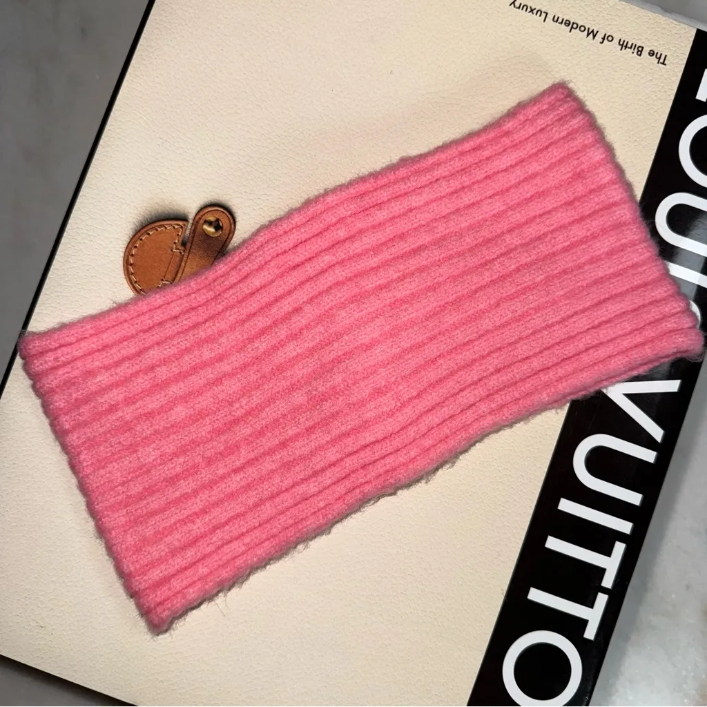 J.Crew Factory Pink Pearl Embellished Knit Headband New - Image 3