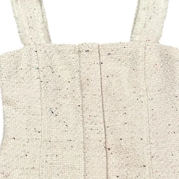 House of Harlow 1960 Cream Tweed Sleeveless MINI Dress XS - Image 6