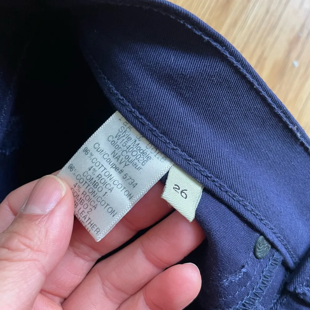 Rag & Bone Grand Prix paneled leggings/skinny jeans w/ leather trim size 2 Moto - Image 3