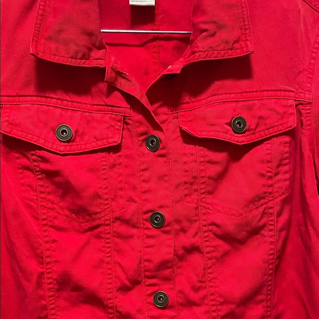 Multiples Short Sleeve Two Pocket Jacket Top In Red - Image 8