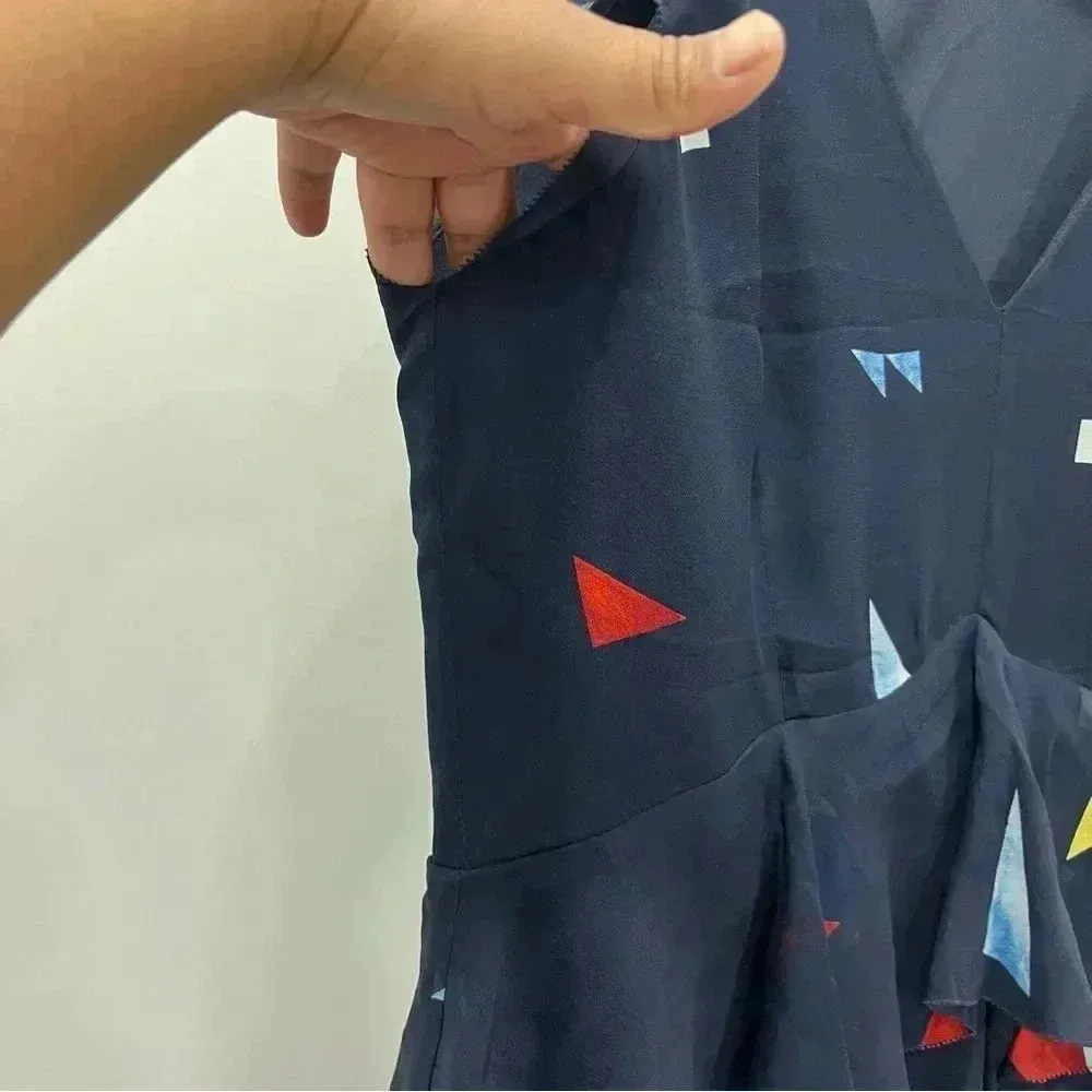 Joie Kiersten Printed Silk‎ Ruffle Dress-Size 4 - Image 7