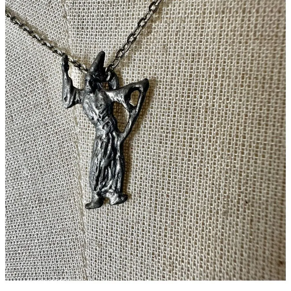 sterling silver wizard pendant necklace - Image 3