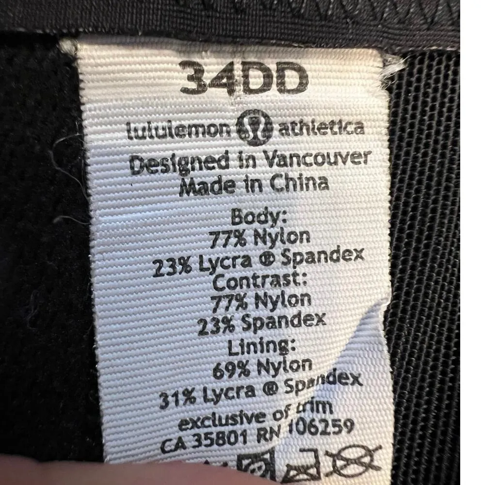 Lululemon Ta Ta Tamer II Sports Bra in Wee Are From Space Black Black Size 34DD - Image 7