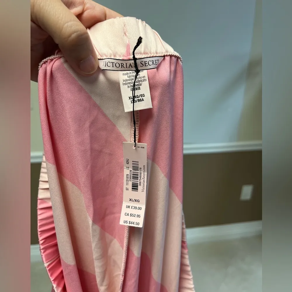 VICTORIA’S SECRET Pink Striped Satin Pajama Bottom Pants - XL Candy Cane Pattern - Image 5