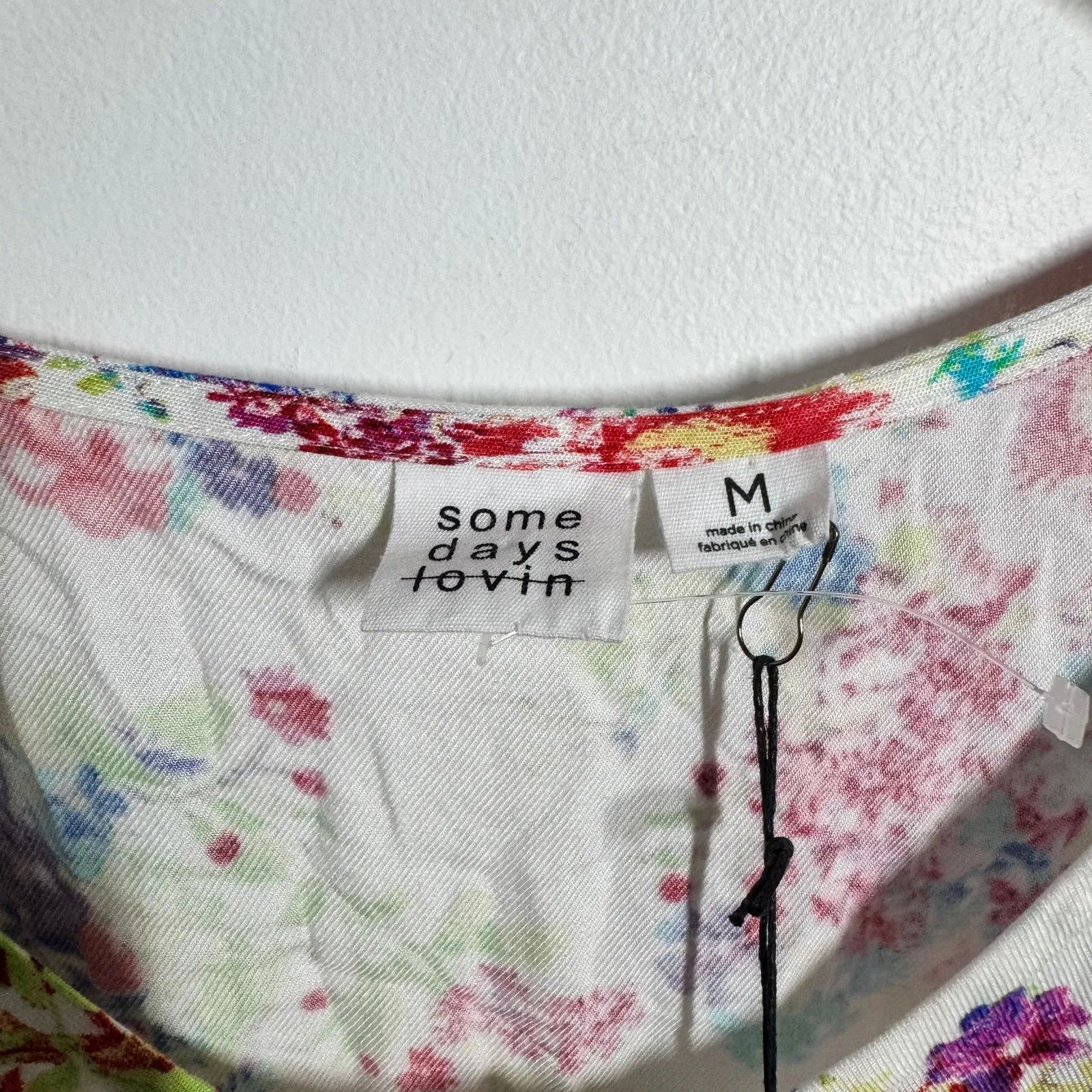 SomeDays Lovin Dress M Cream Floral NWT Button Down Front Slit Maxi Boho Concert - Image 6