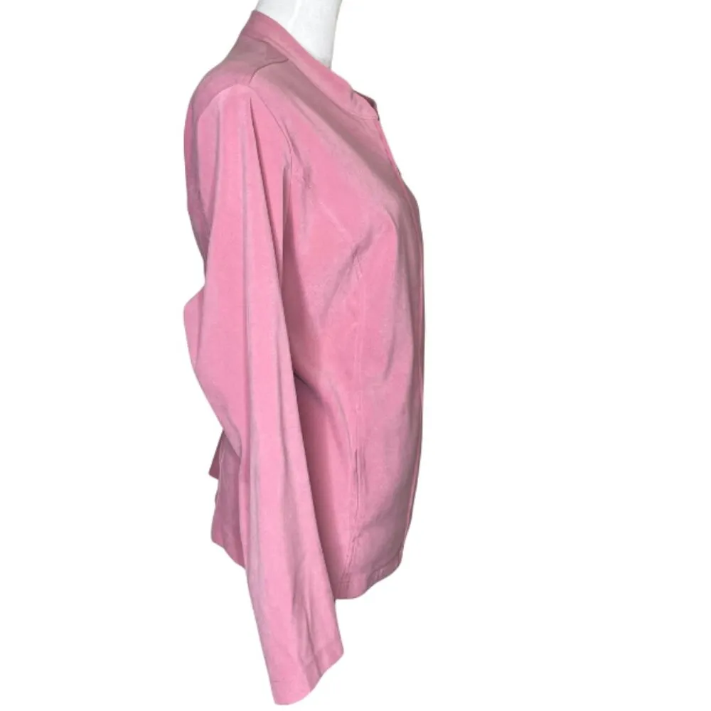 Fashion Bug Women's Baby Pink Faux Suede Office Career Jacket Sz 18/20W - Image 3