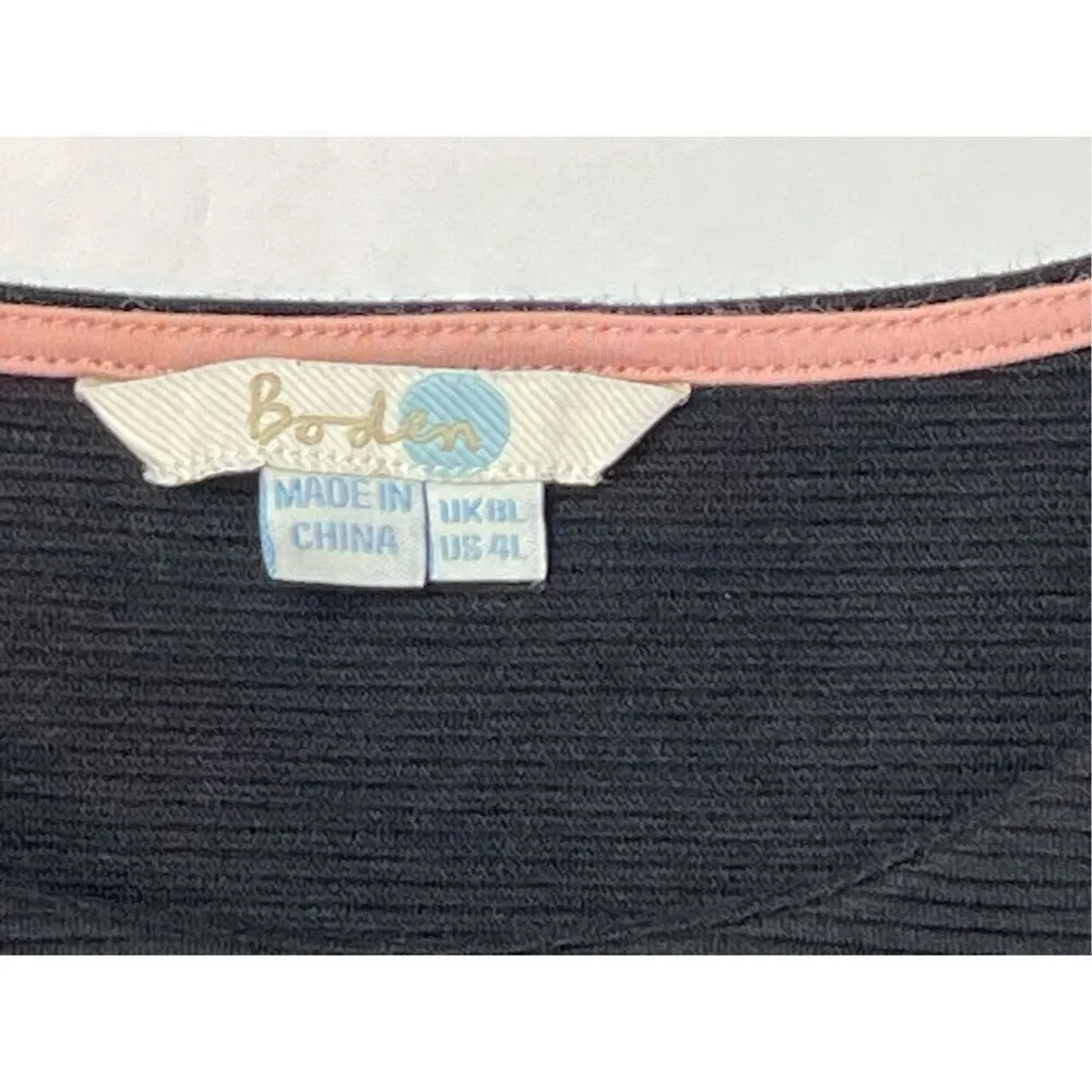 Boden Black Ribbed Seam Detail Pocket Tunic Dress sz 4 Long‎ Retails $98 - Image 5