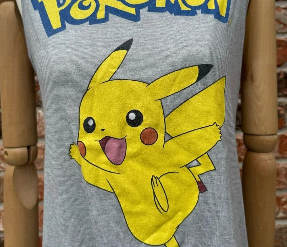 Grey Pikachu Pokémon brand muscle tee / S / Excellent condition - Image 2