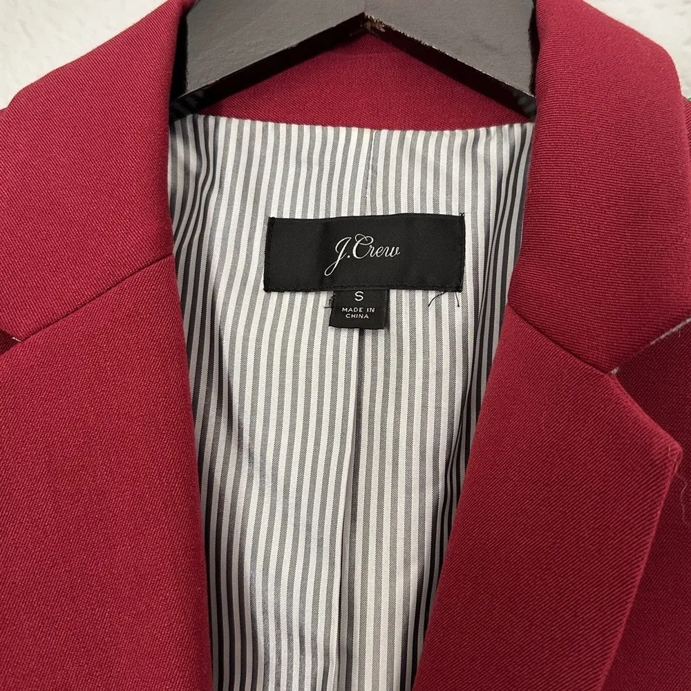 J. CREW Schoolboy Blazer Merlot Red Small - Image 3
