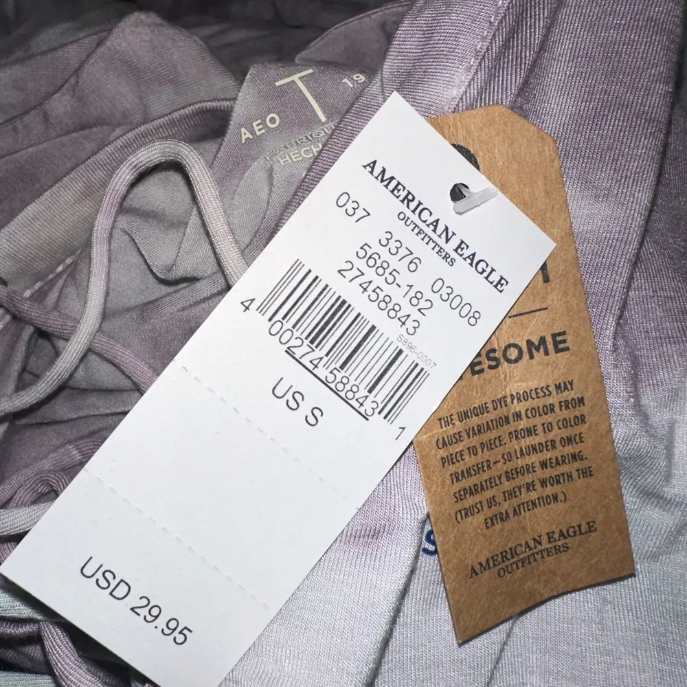 American Eagle Outfitters tie dye Soft & Sexy lace vneck long sleeve Small NWT - Image 4