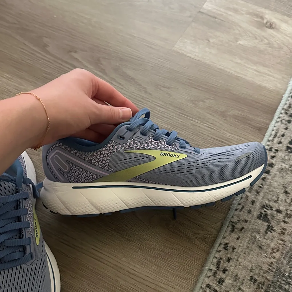 Brooks ghost 14 Blue and Lime Running Shoes - Image 6