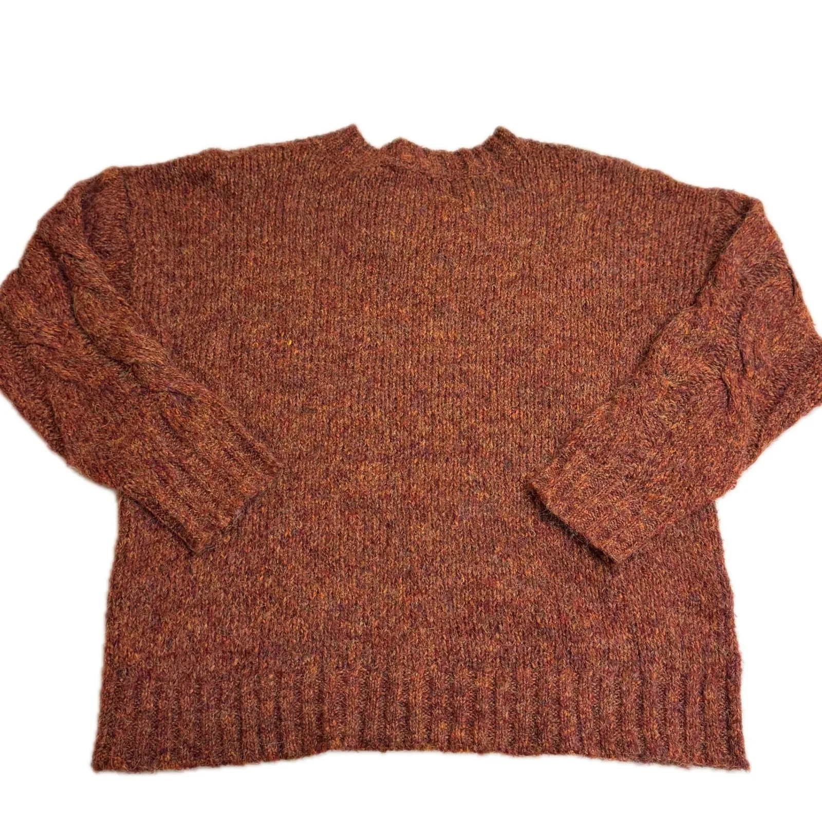 Heartloom  Sweater Womens Small Orange Alden Cable Knit Pullover - Image 4