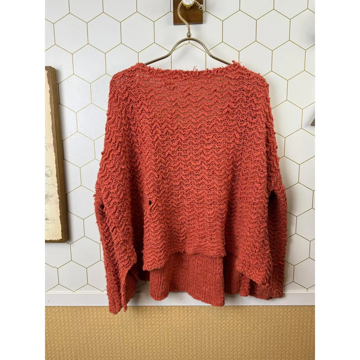 Free People Sunday Shore Knit Sweater in Coral Sands - Size - Small - Image 5