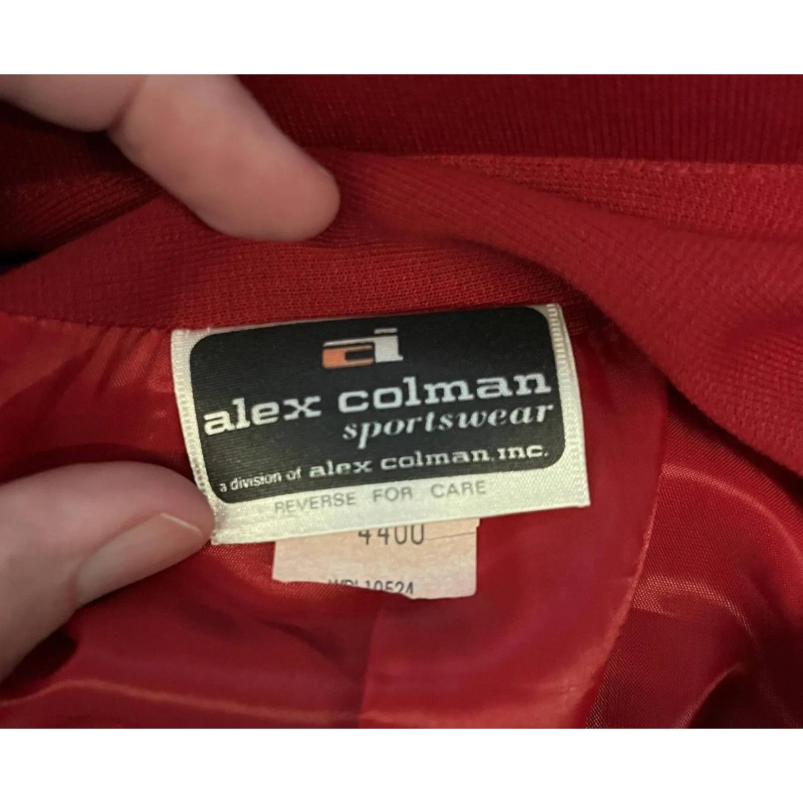 Vintage Alex Colman Suit Pantsuit Womens 5/7 Red Blazer Pants Gold Buttons 80s Size M - Image 7