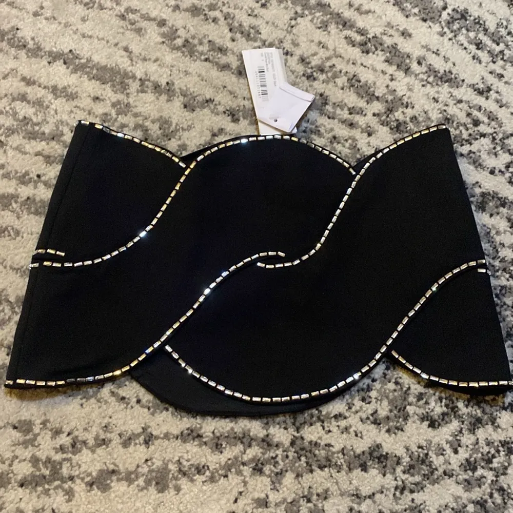 AREA Embellished Twist Mini Wool Skirt size US 4 - Image 3