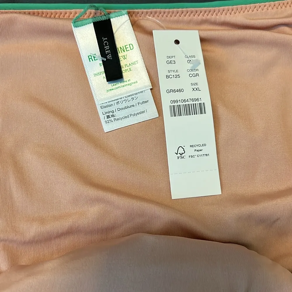 JCrew Curved Waist Cheeky Bikini Bottom Green Size XXL NWT - Image 3