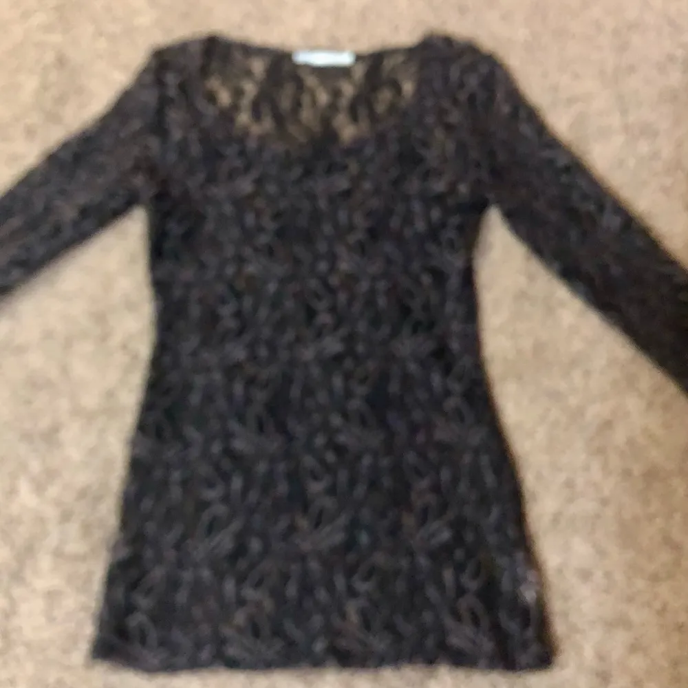 Maurices Sheer Lace Blouse Womens M Used Black Gray - Image 11