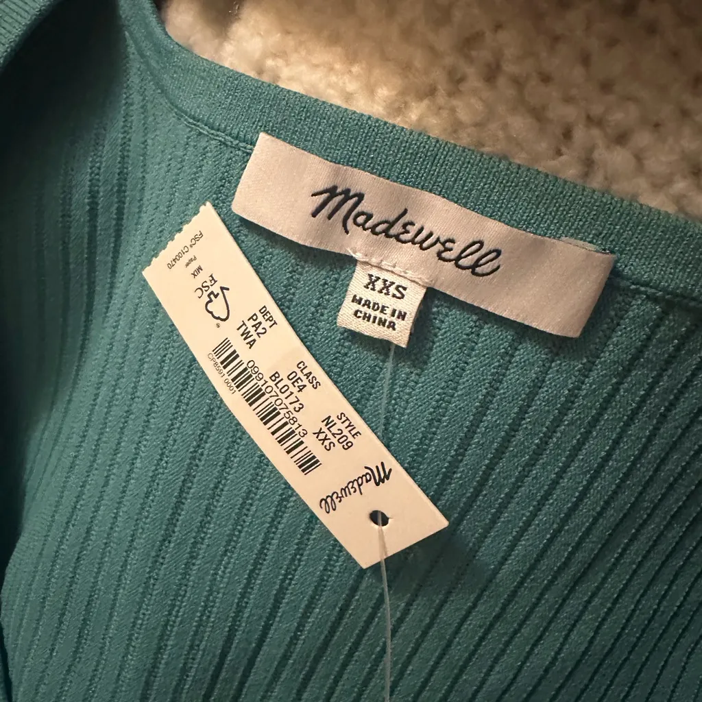 NWT Madewell Ottoman Crop Sweater Tee XXS - Image 5