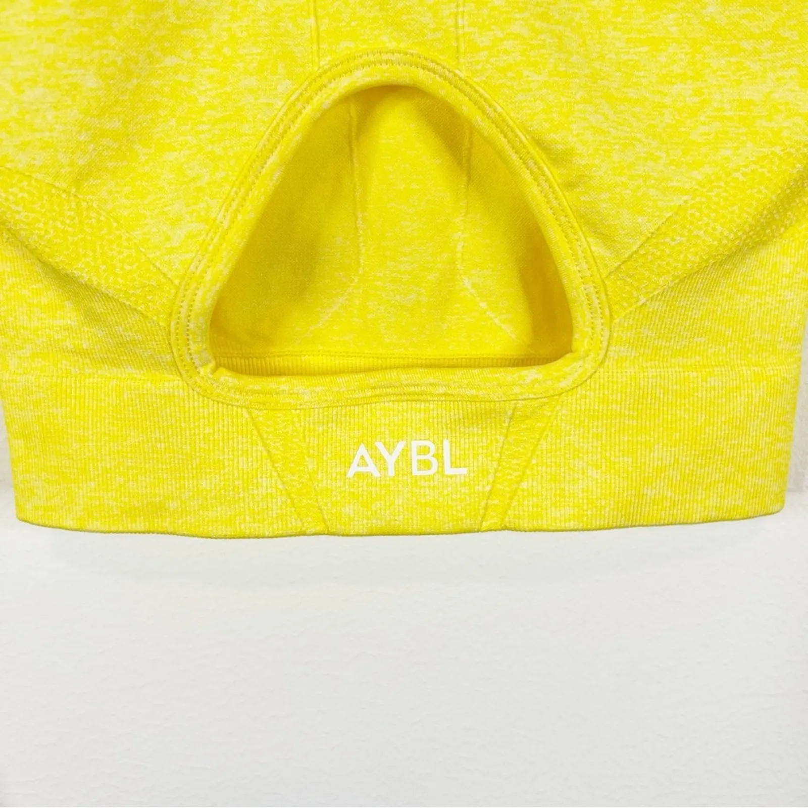 NWT AYBL Motion Long Sleeve Cut Out Crop Top XS‎ Yellow - Image 5