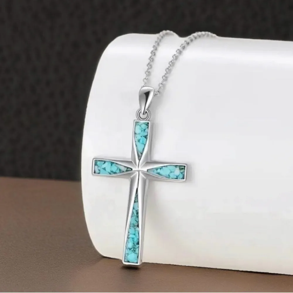 Fancy Cross Necklace NWT Silver - Image 11