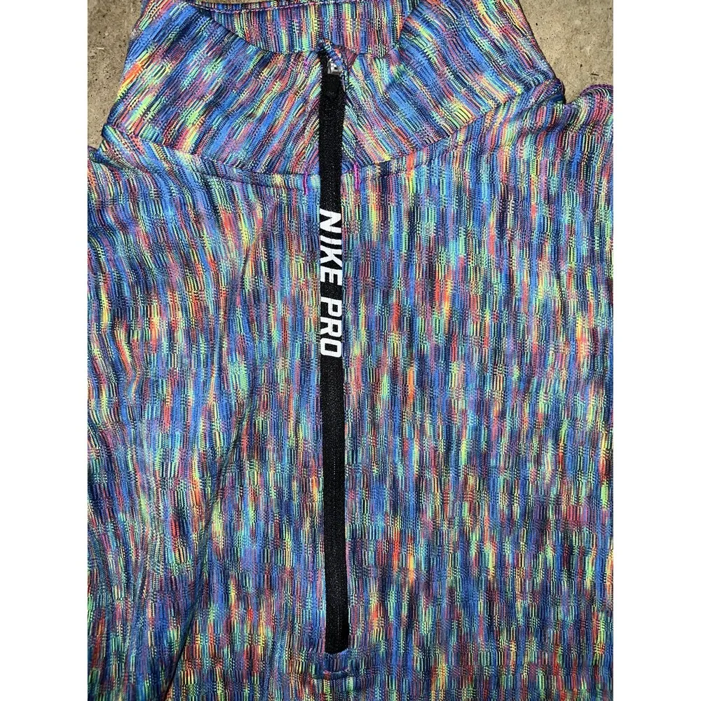 NIKE Pro Hyperwarm Long Sleeve Half Zip Top Multicolor Size Small - Image 3