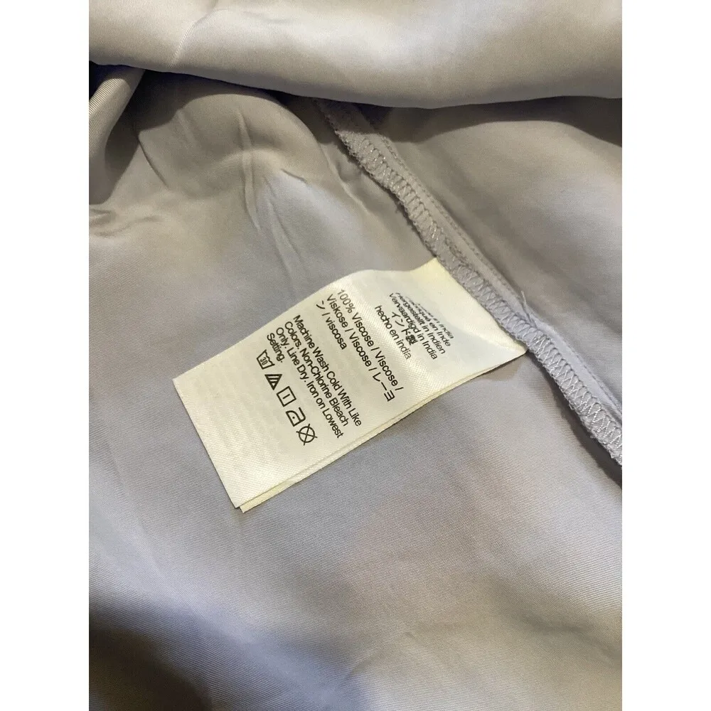 J. Crew Goldie Blouse Top Satin Long Sleeve Tie Neck Light Blue XXS - Image 8