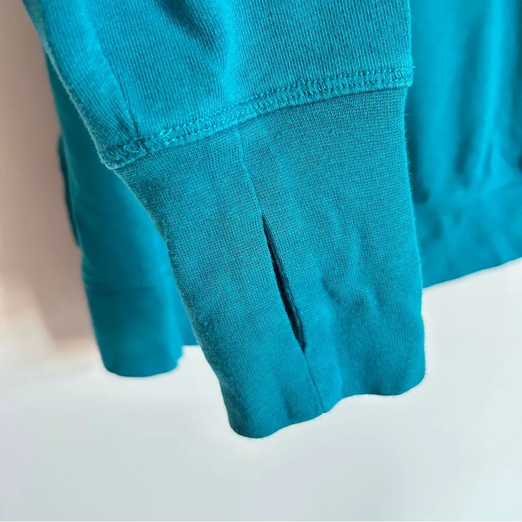 Sweaty Betty Longline Split Side Crewneck Teal Sweatshirt Size Medium Women’s - Image 3