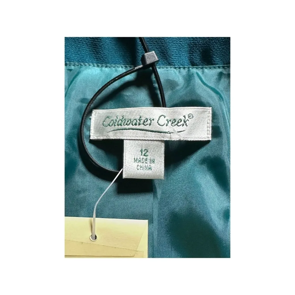 Vintage Coldwater Creek 2-Piece Dress Suit Blazer Jacket Pencil Dress Teal Blue - Image 3