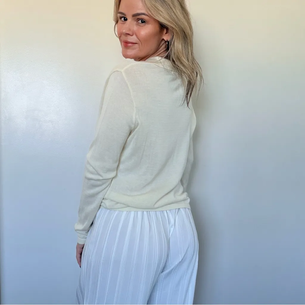 Almina Concept New Spring Knit Polo in Cream - Image 6