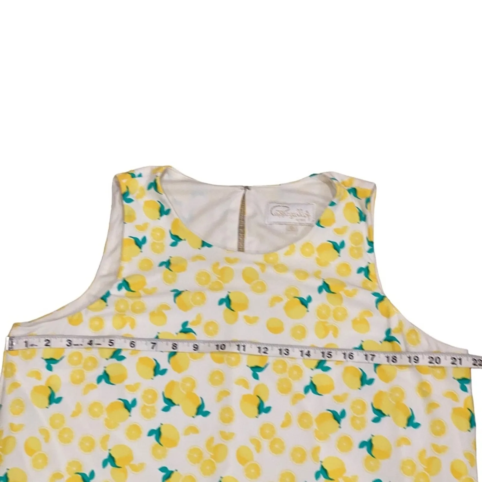 Pappagallo XL Dress Retro Stretch 60s Lemon Sheath Vacation Cruise Travel Casual Yellow - Image 14