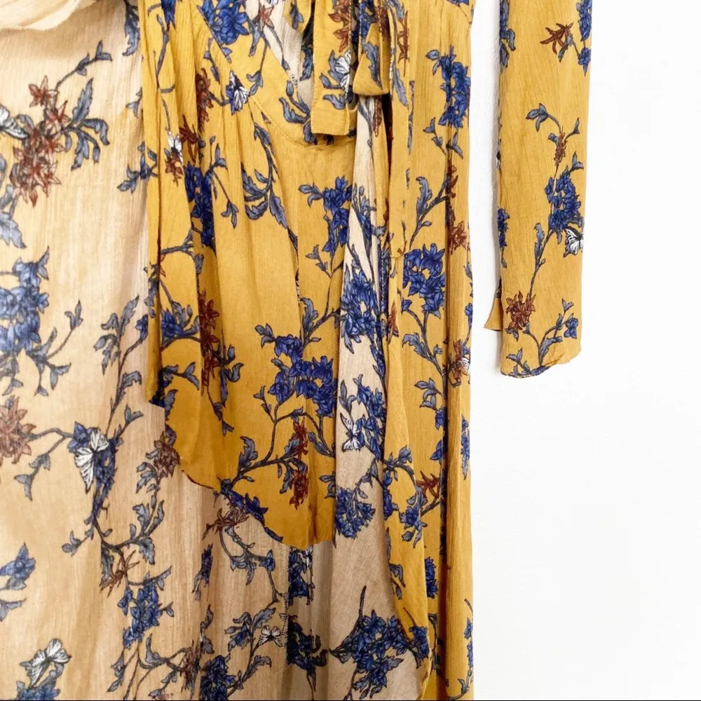 Dance & Marvel Butterfly Floral Boho Wrap Kimono Romper Size Small - Image 7