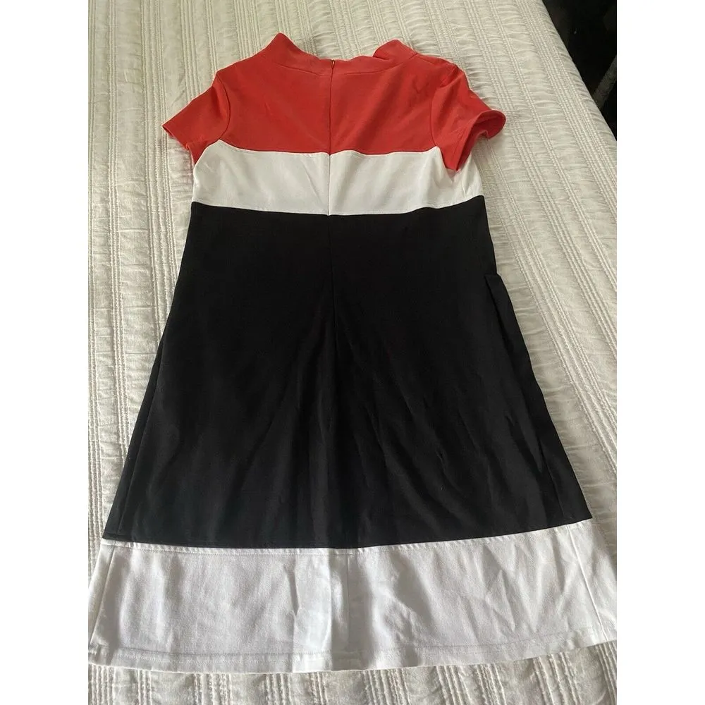 Sara Campbell Sz Small S Colorblock Red White Black Shortsleeved Shirt Dress - Image 4