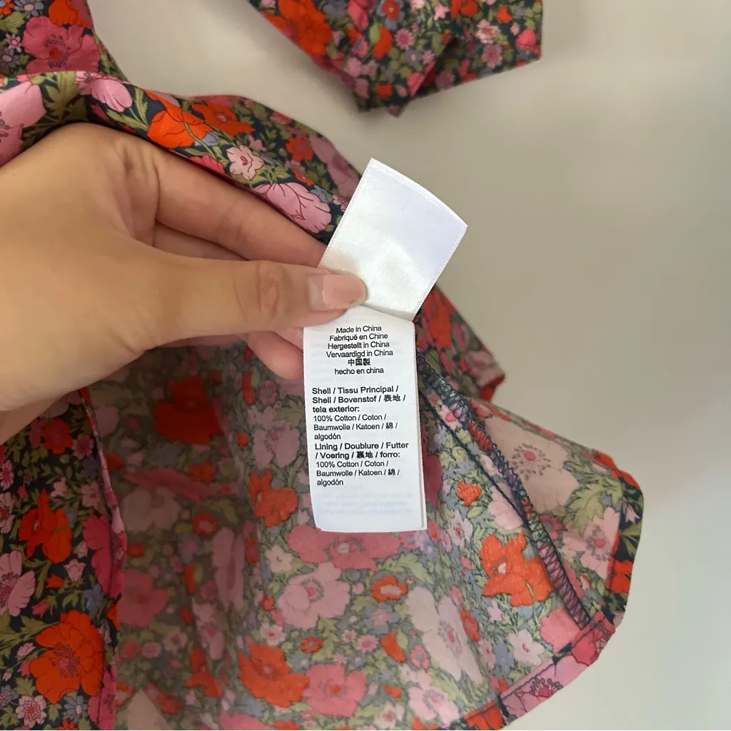 J. Crew Liberty Fabric Meadow Song Organic Cotton Floral Dress Size 2 - Image 7