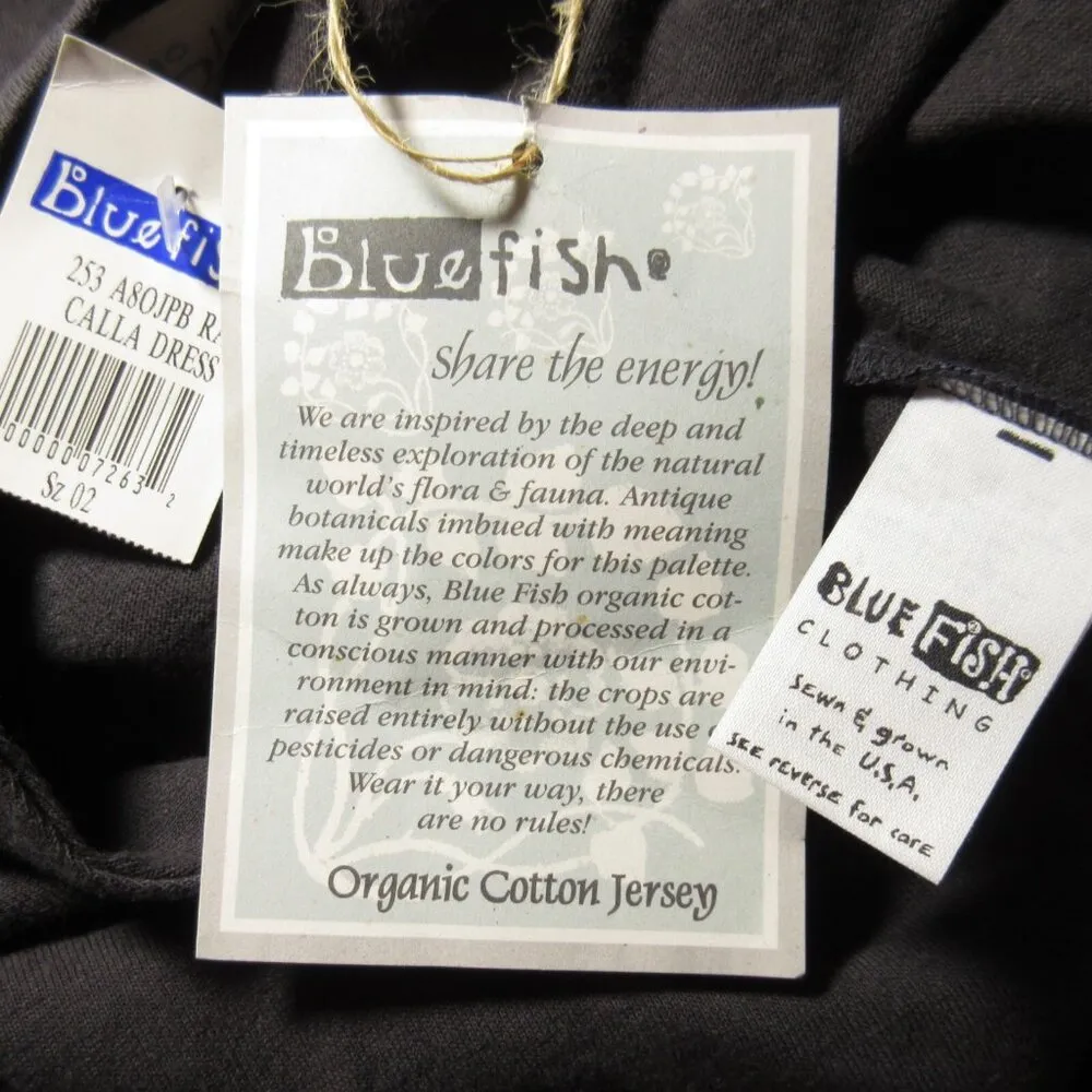 NWT Vintage Blue Fish Calla Maxi in Raven 1998 Botanicals Long T - Image 5