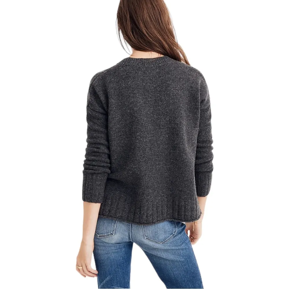 Madewell Starry Night Pullover Sweater Merino Wool size Small Boxy Fit Grey - Image 2