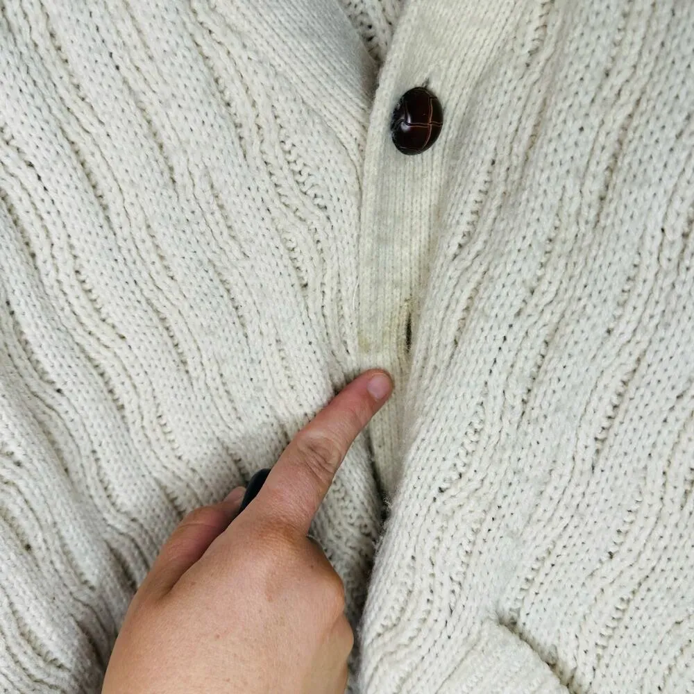 Vintage 80s Towncraft Acrylic Slouchy Cabled Oversized Cardigan Grande Size XL - Image 7