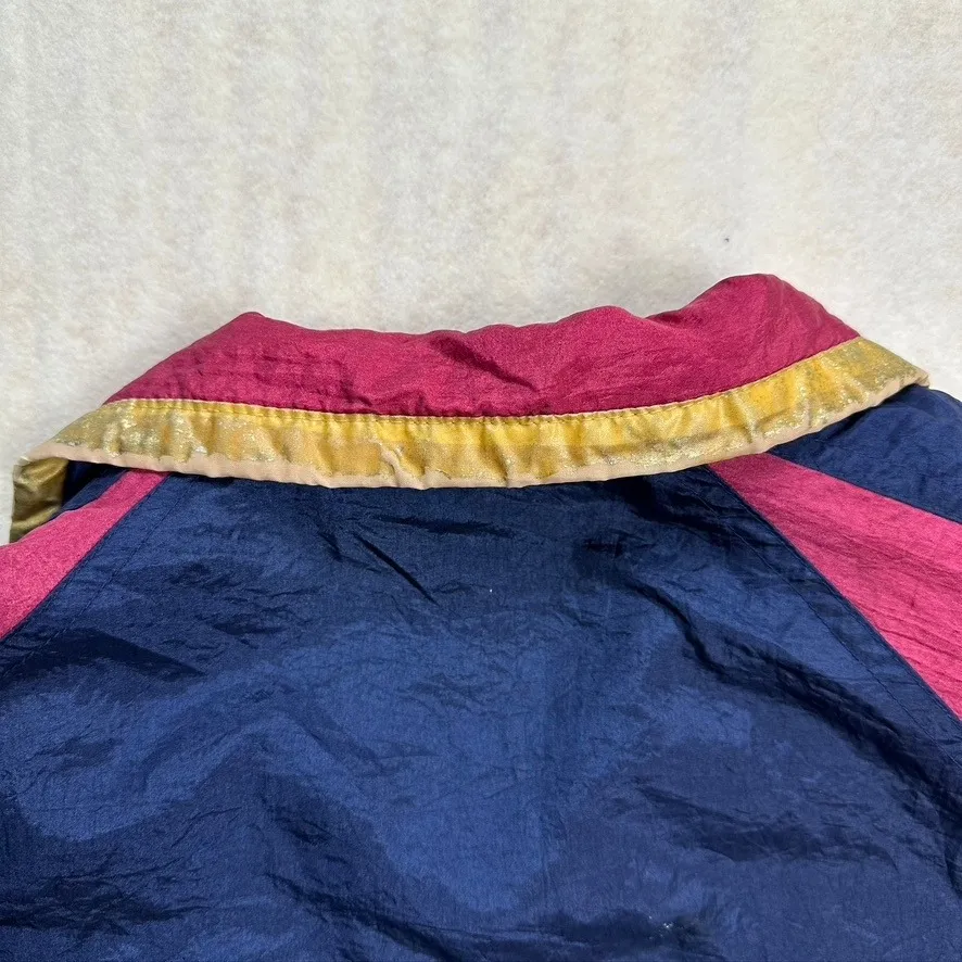 Vintage Active‎ Frontier Windbreaker Jacket Medium 80's 90's Baroque Print Retro Pink - Image 10