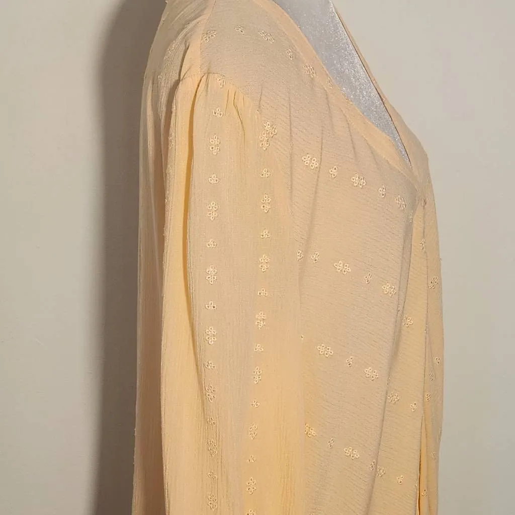 Bob Timberlake Peach Semi-Sheer Button Down Blouse NWT Size Large - Image 5