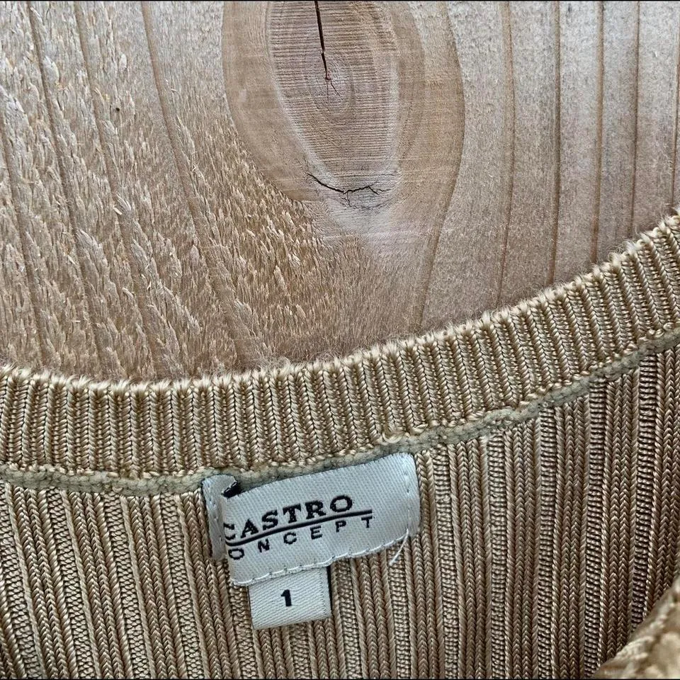 Vintage gold knit sweater tank by Castro concept size‎ small Y2k - Image 4