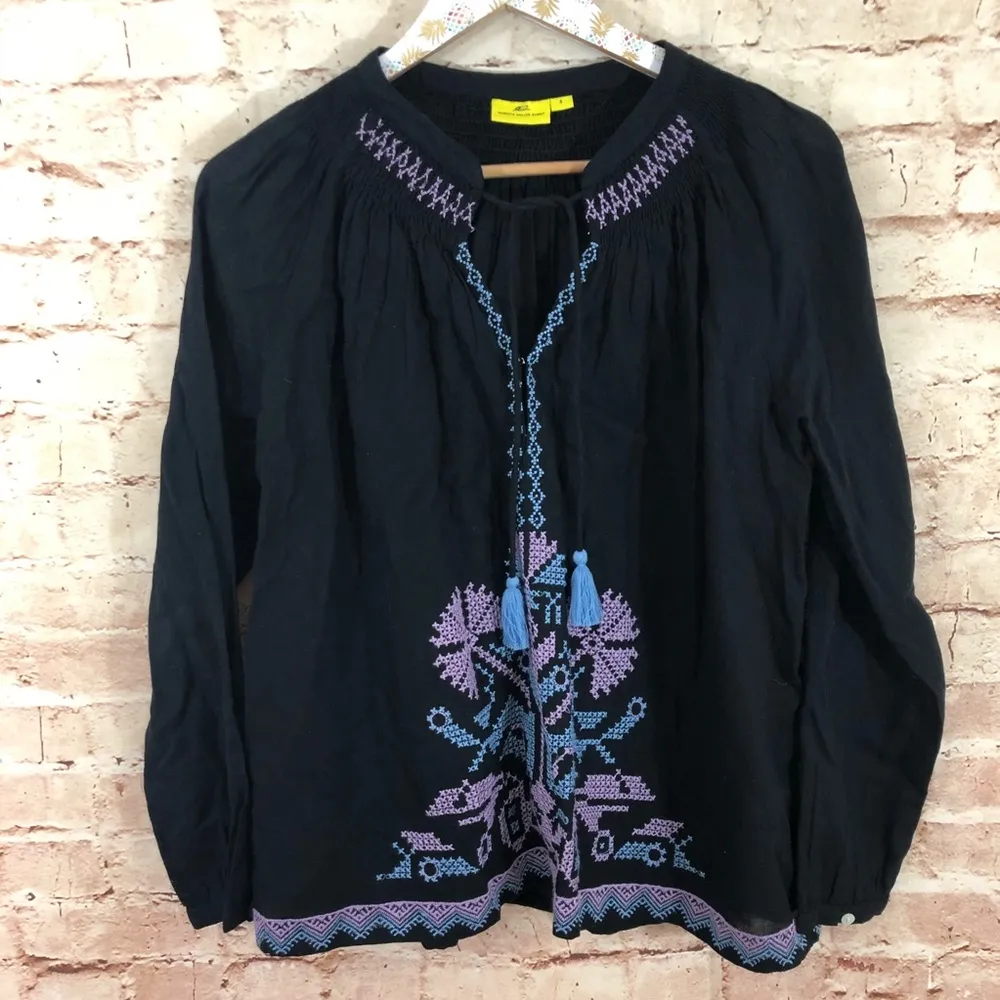 Roberta Roller Rabit Tassel Embroidered Blouse Top - Image 2