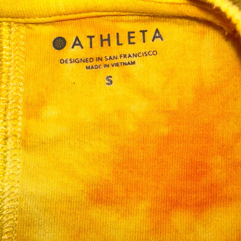 Athleta • Sundown Sweatshirt Womens Size S Yellow Tie Dye Lightweight Pullover - Image 6