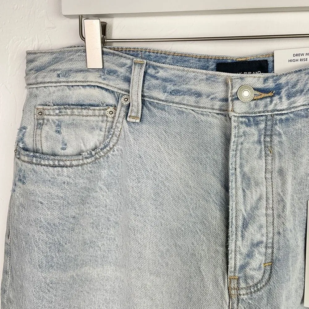 Light Wash Button Fly Drew Mom Tapered Jeans 14/32R NWT - Image 3