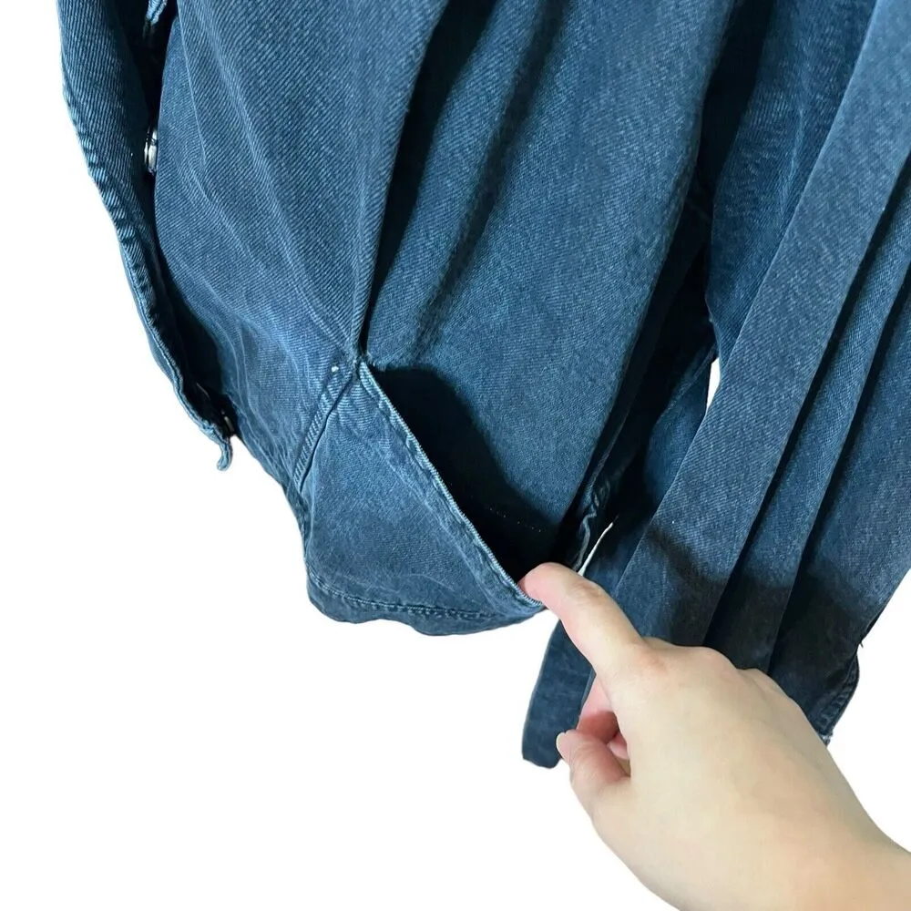 IRO Denim Oversized Jacket Belted Delicacy  Faded Dark Blue Women Size FR36 US 2 - Image 8