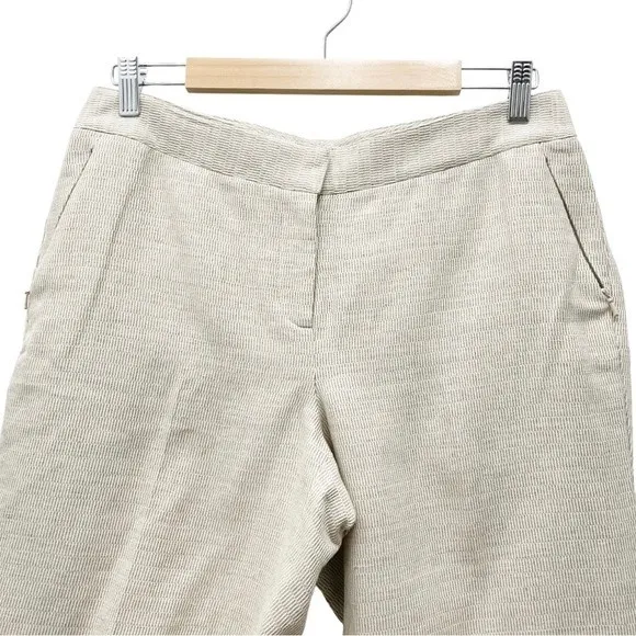 NWT W by Worth Linen Cotton Bermuda Shorts Off White Tan Tumbleweed Size 6 NEW - Image 5