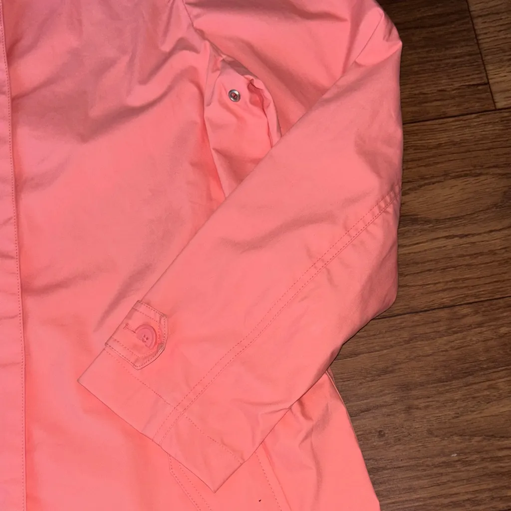 GAP Women's Vibrant Coral Pink Trench Coat Hidden Buttons Pockets Trendy Cotton - Image 6